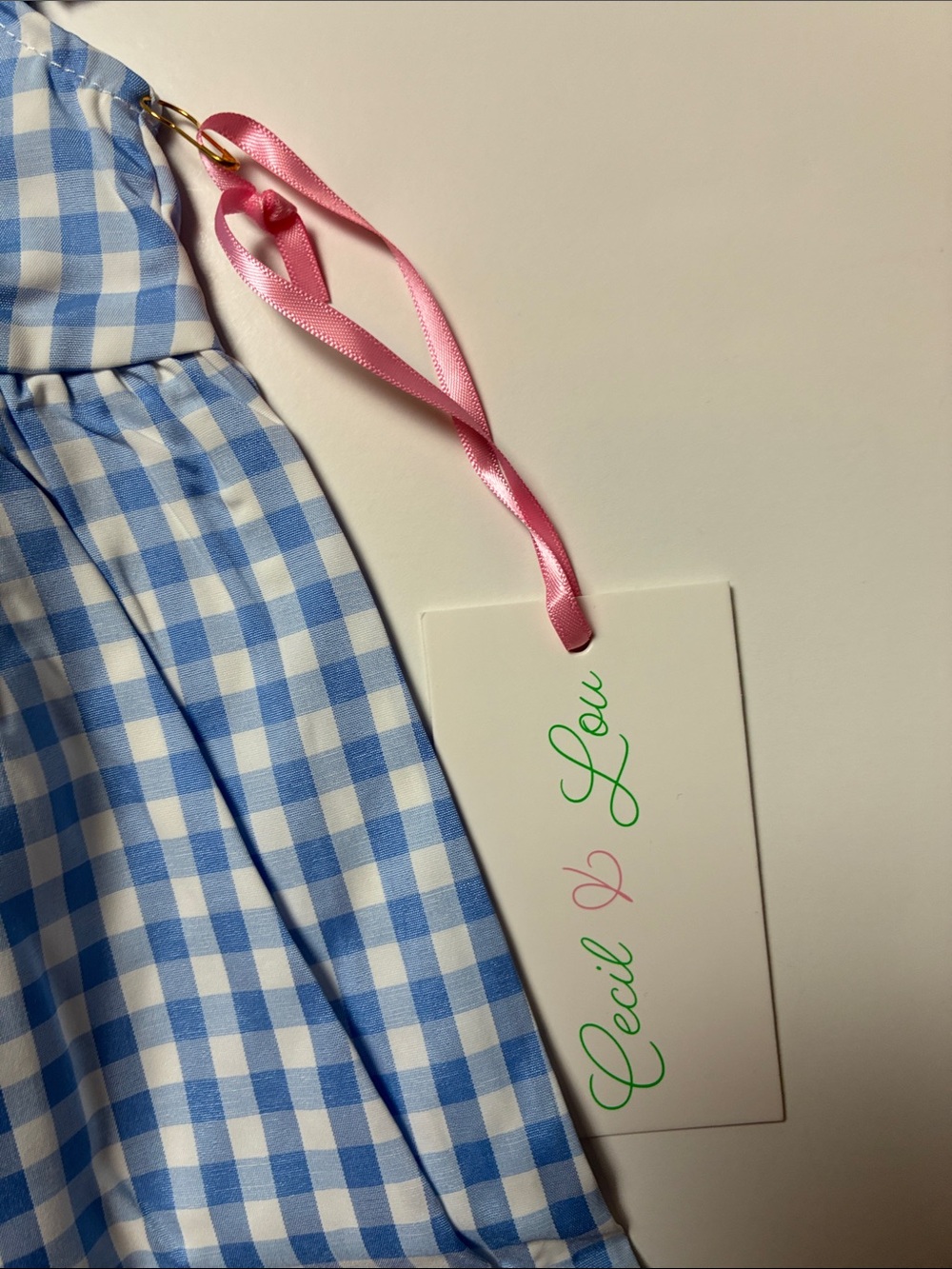 Blue Gingham Heart-Button Casual Dress for Kids - Picture 3 of 5